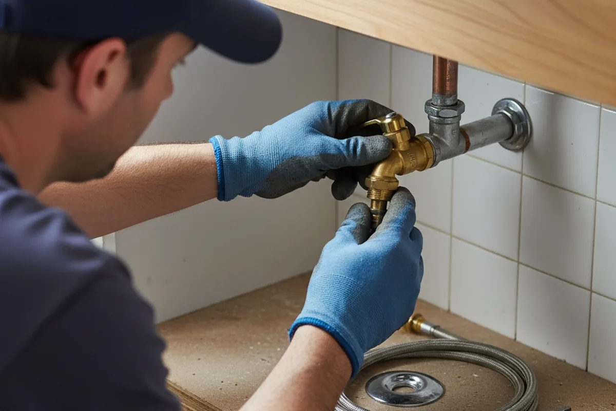 Shutoff valve and fitting work during Emergency Plumbing in Garfield